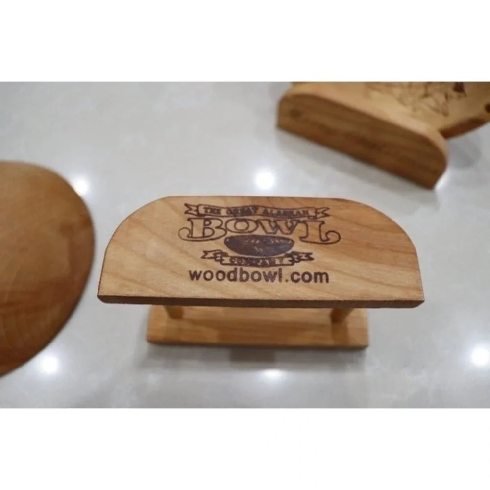 Christmas Wood Bowls with Holders The Great Alaskan Bowl Co  Set/2